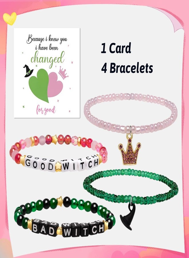 Joyline Witch Gifts for Teen girls Mom Besties Sisters Witch-Inspired Frienship Bracelet Good/Bad Witch Stackable Beaded Bracelets with Crown & Witch Hat Charms - Image 2